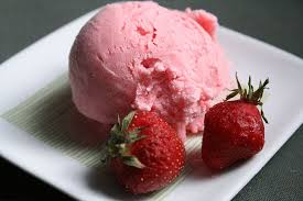 strawberry ice cream plate
