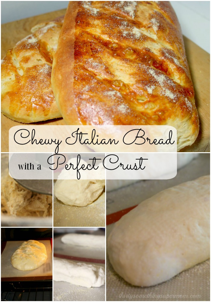 This chewy Italian Bread has the perfect texture from the crispy crust to the chewy middle. 
