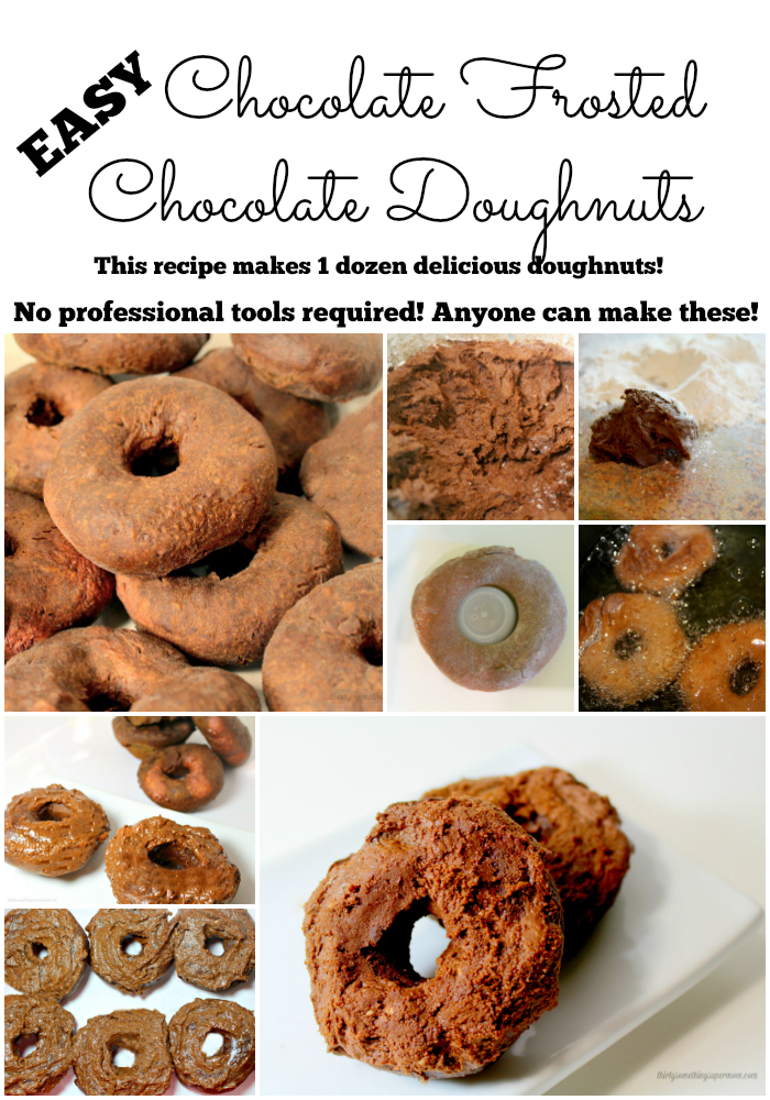 Easy Chocolate Frosted Chocolate Doughnuts