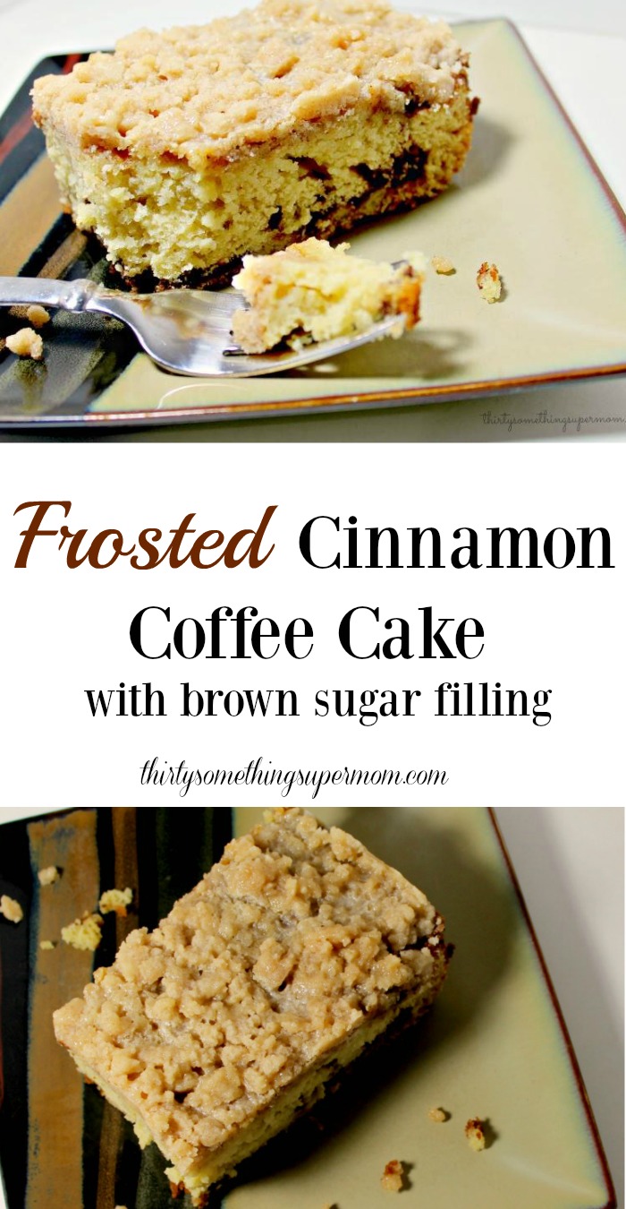 Frosted Cinnamon Coffee Cake with Brown Sugar Filling 