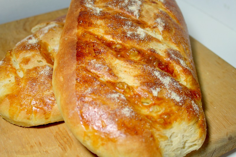 This chewy Italian Bread has the perfect texture from the crispy crust to the chewy middle.