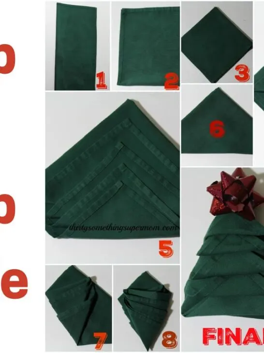 How to fold napkins into Christmas trees
