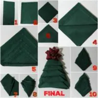 How to Fold Napkins into Christmas Trees
