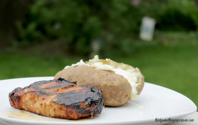 Ultimate Pork Chop Marinaded on plate with potato 