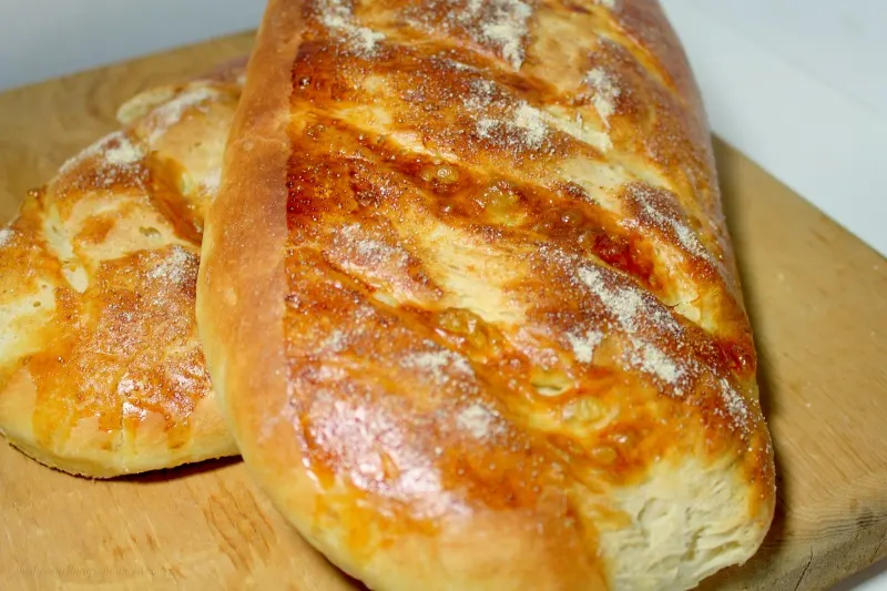 This chewy Italian Bread has the perfect texture from the crispy crust to the chewy middle.