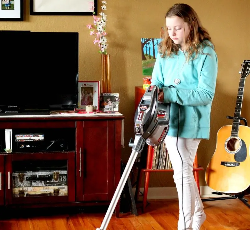 cleaning the floor 