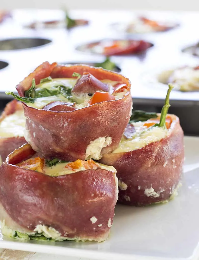 egg muffins with lean turkey bacon 