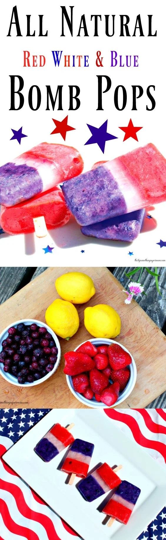 red, white, blue, popsicle recipe