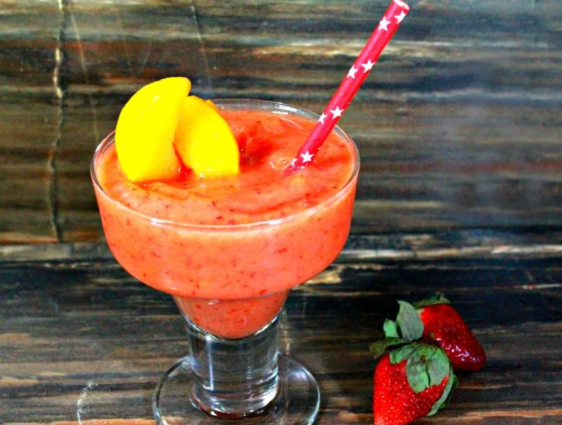 Strawberry Kissed Peach Frozen Daiquiri