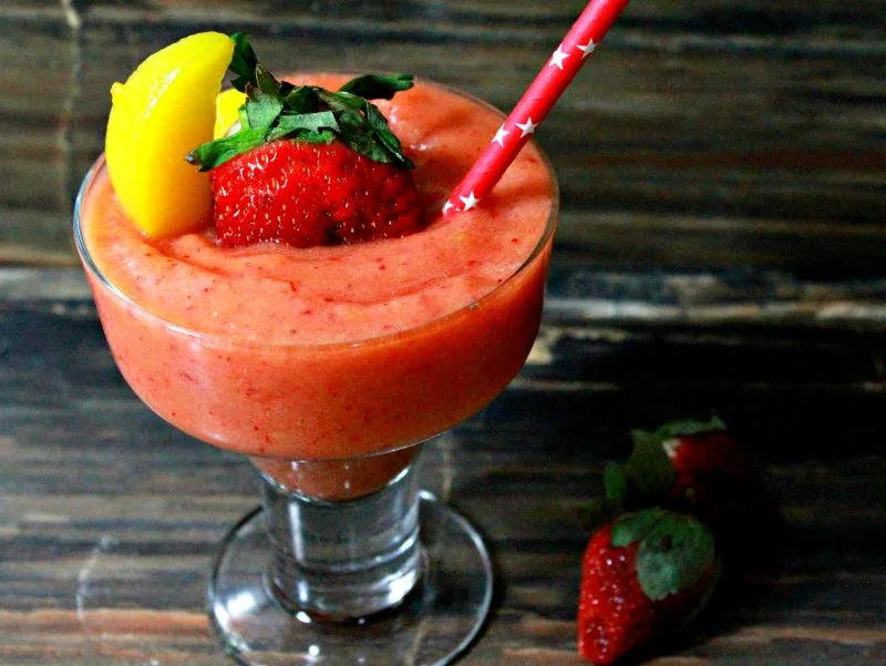 Strawberry Kissed Peach Frozen Daiquiri