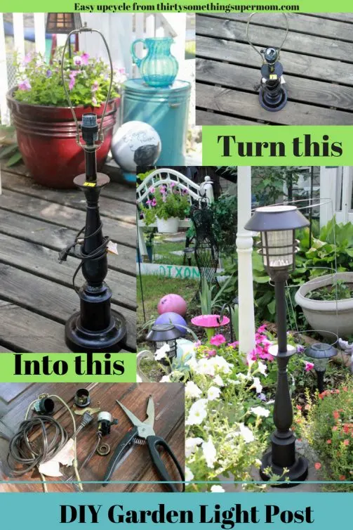 DIY Garden Post Upcycle from Lamp