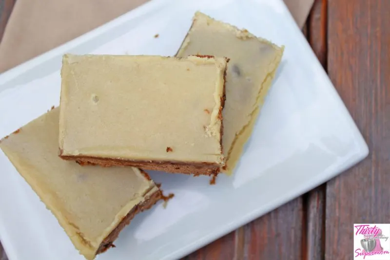 Caramel Frosted Chocolate Chip Brownie Bars 