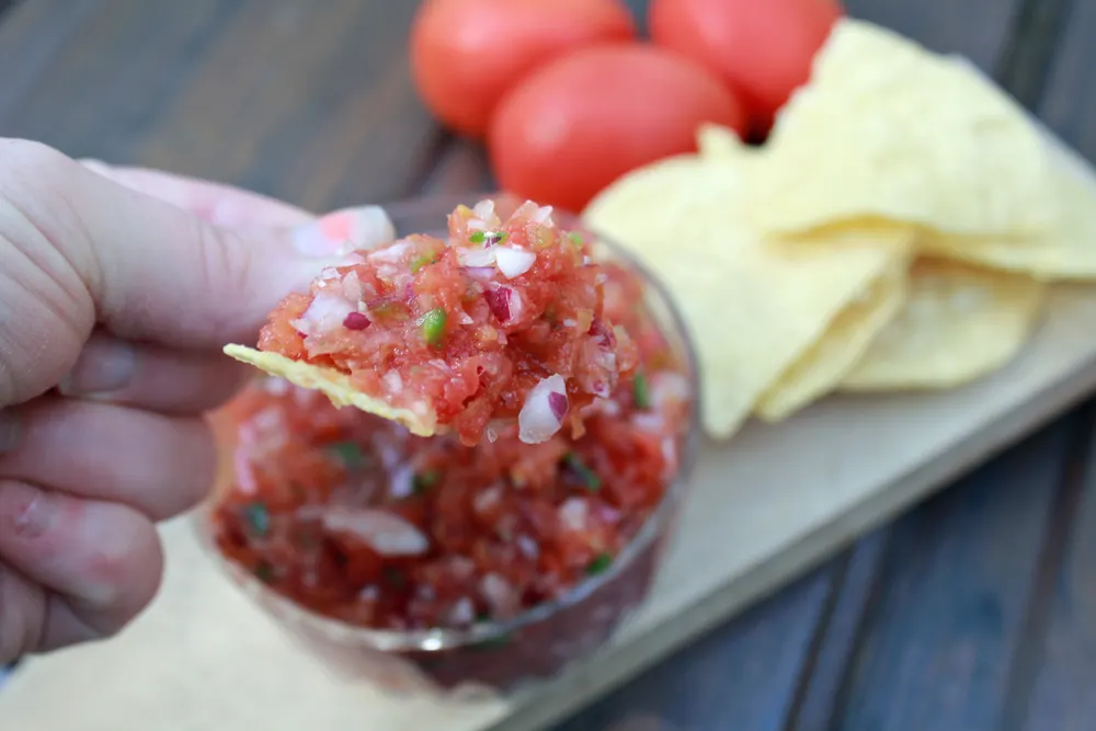 homemade chunky garden salsa 