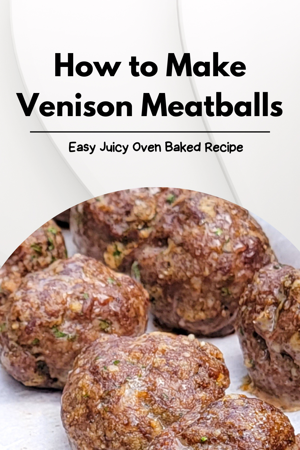 venison meatballs recipe on parchment paper. 