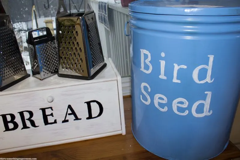 DIY Decorative Bird Seed Storage