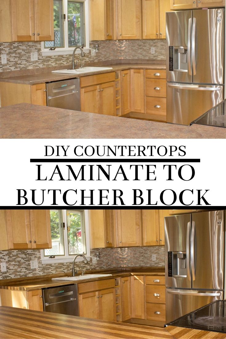 Diy Countertop Makeover From Laminate To Butcher Block For Less Thirtysomethingsupermom