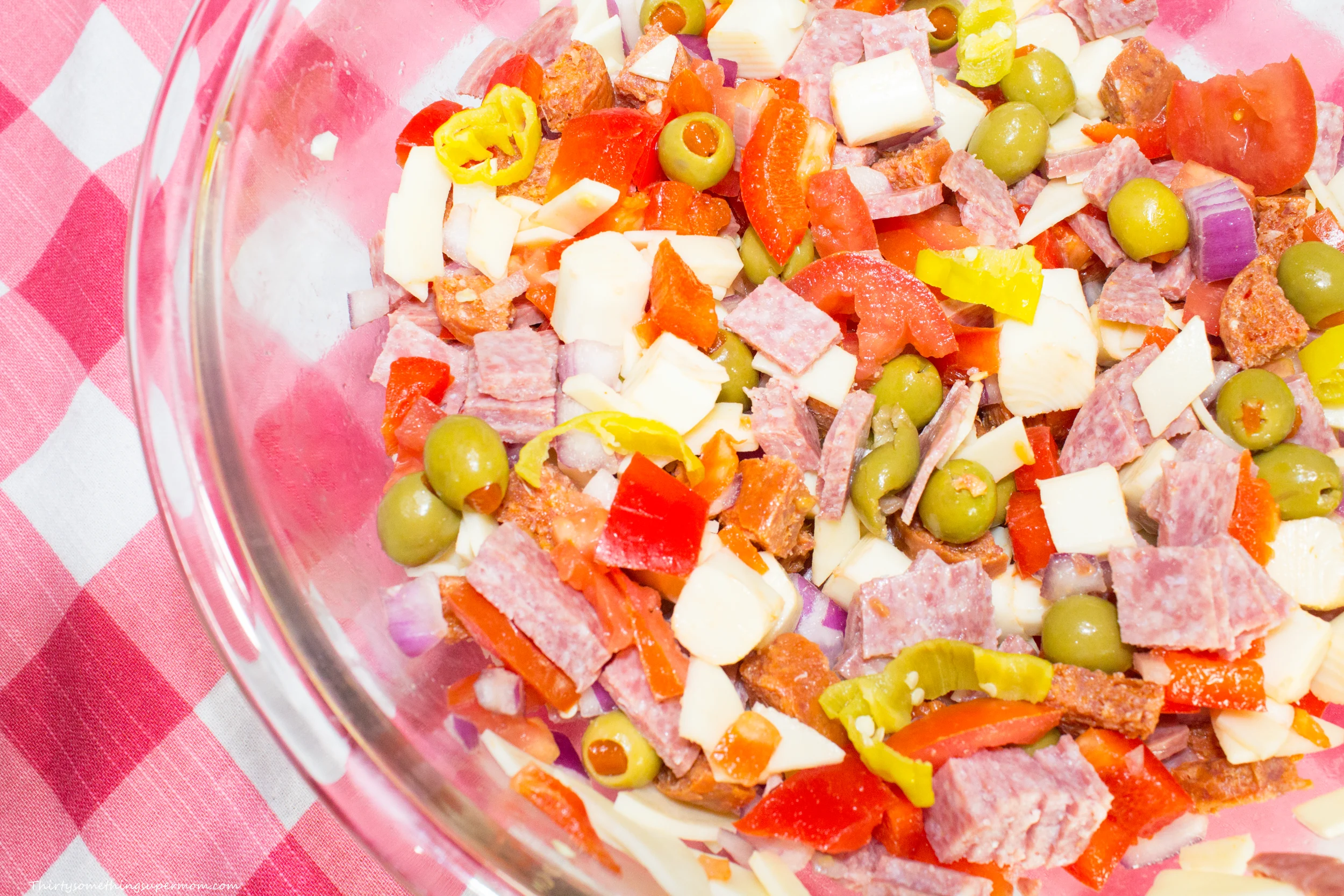 Keto Antipasto Salad Recipe In a Bowl. 