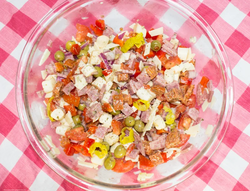 This low-carb antipasto salad is so easy to whip up and is always a hit. It's the perfect dish for keto and it is sure to hit the spot! 