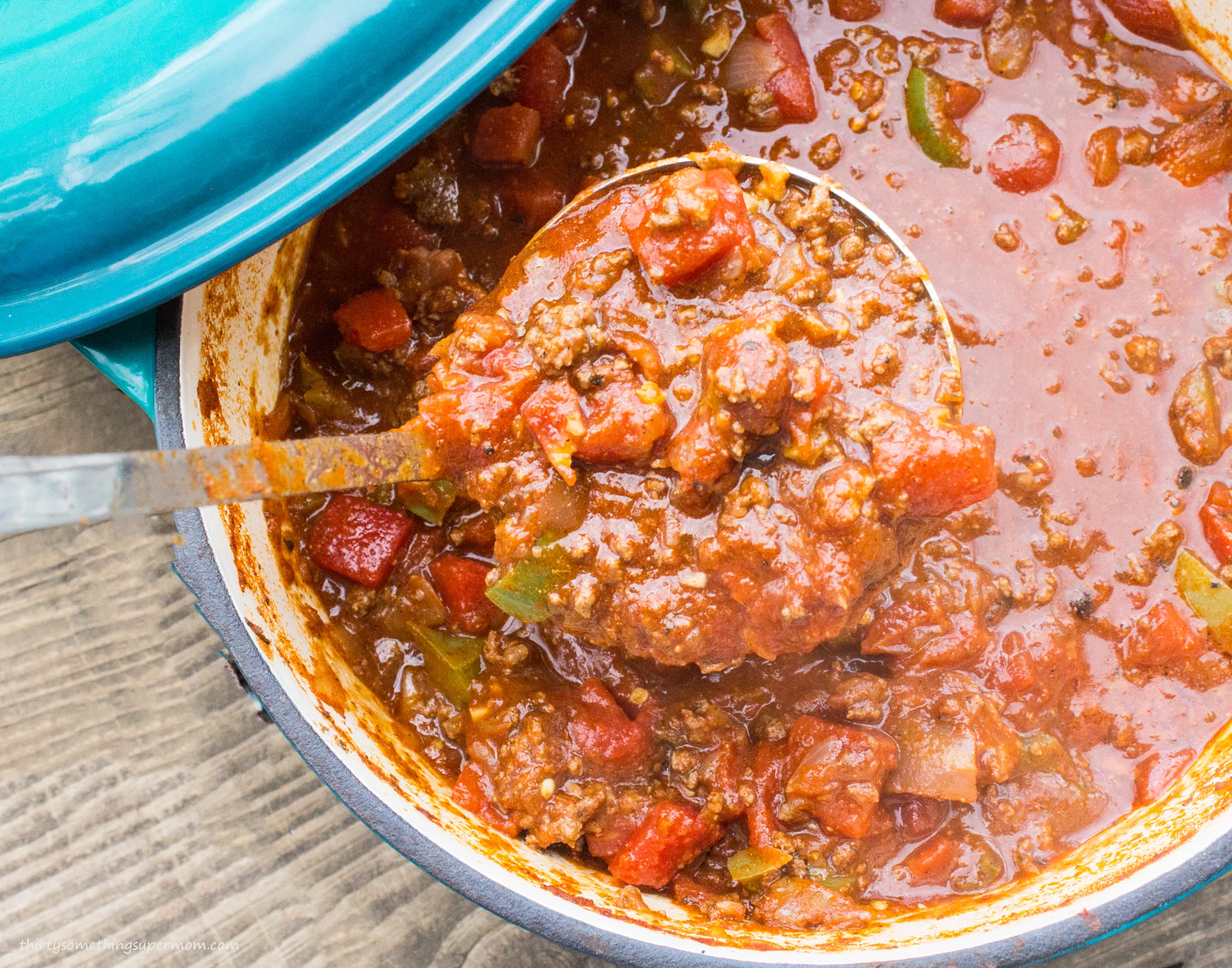 keto chili in dutch oven. 