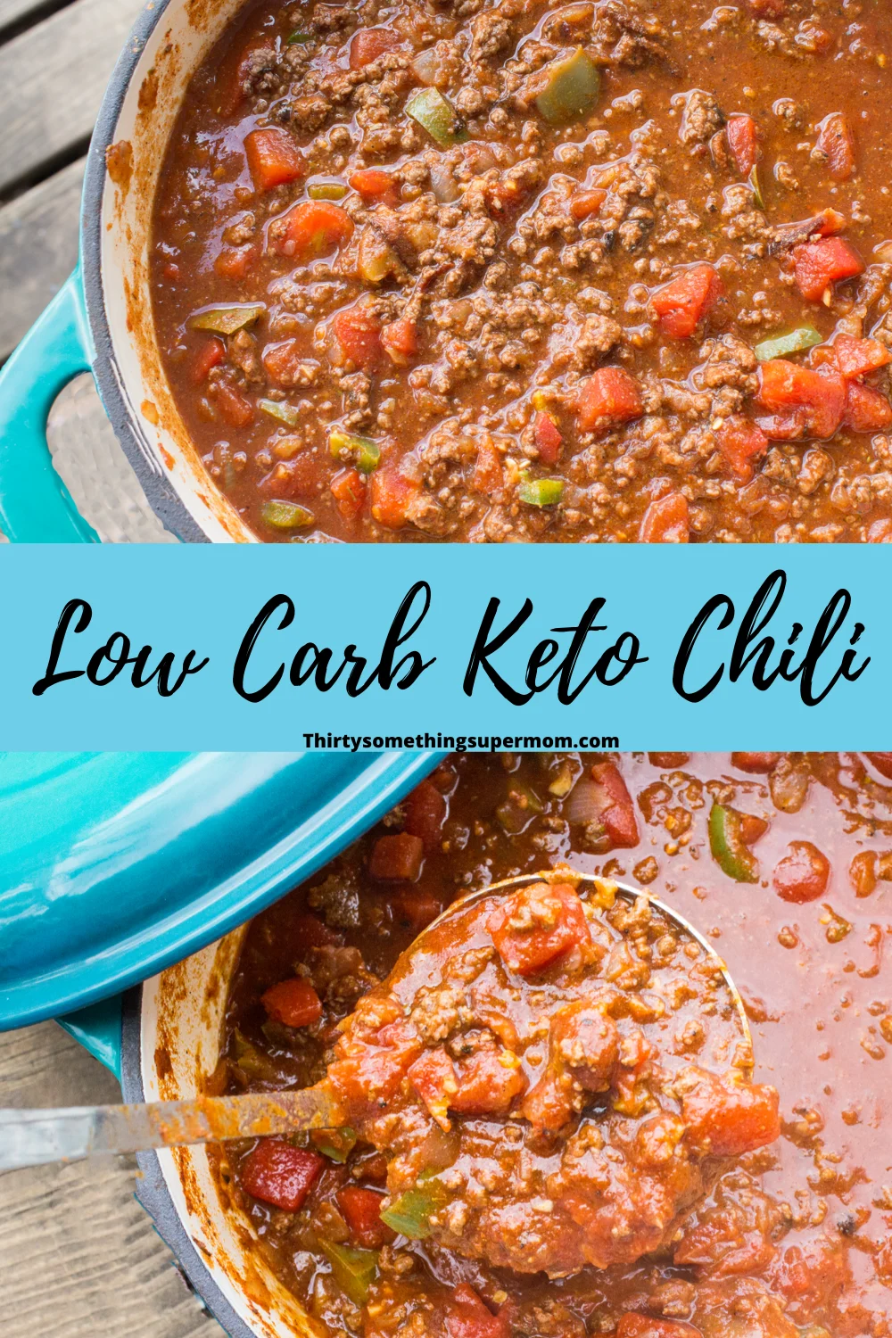 low carb chili no beans in pot.