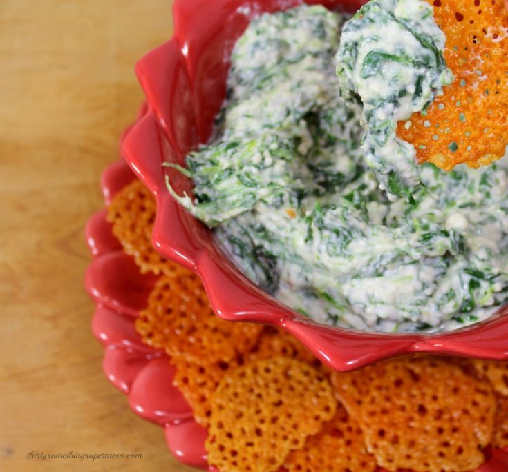 Easy Cheese Crackers and Spinach Dip