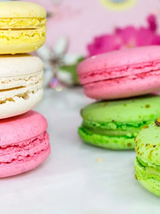 French macarons filled with buttercream on a plate