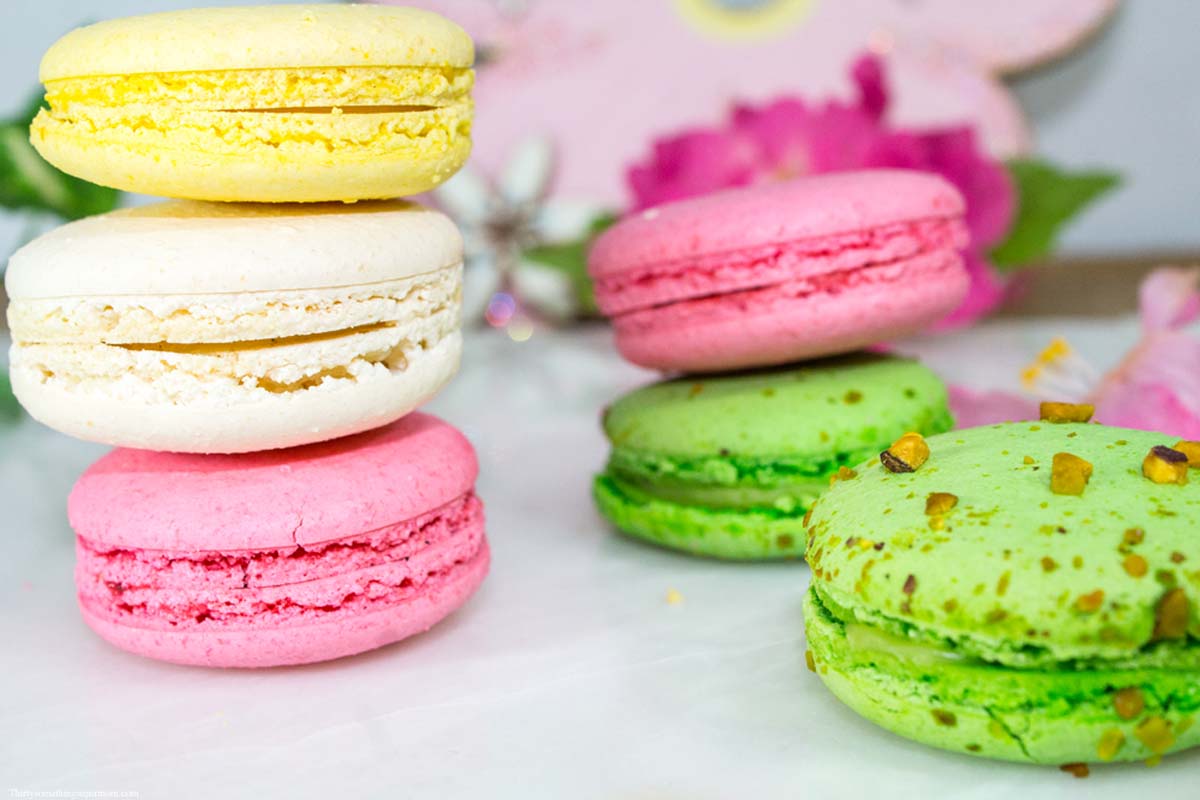 French macarons filled with buttercream on a plate