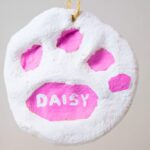 salt dough paw print ornaments