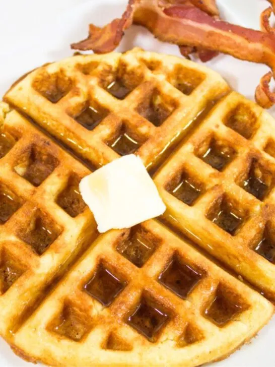 Almond flour waffles with butter and gluten free side dish ideas