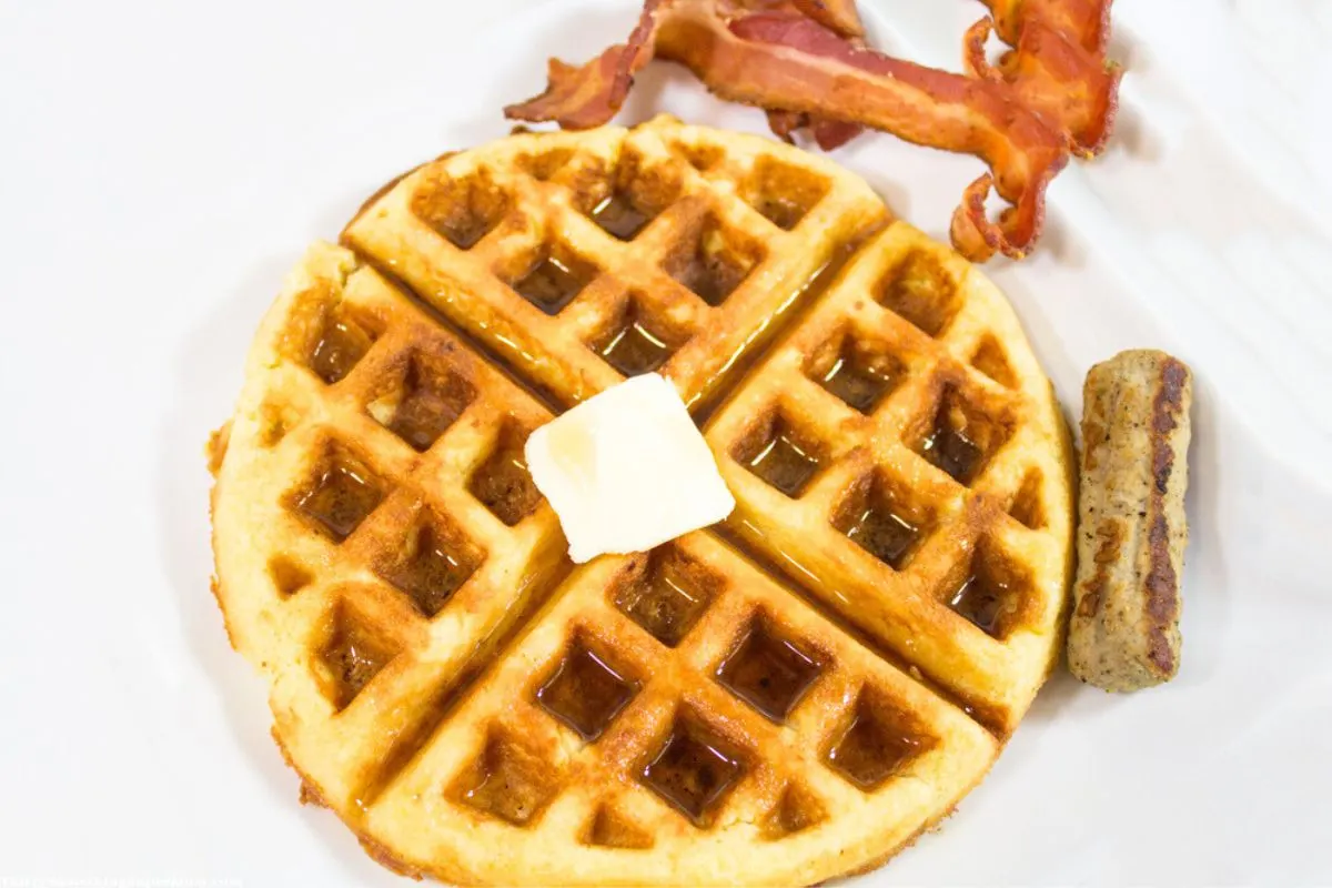 Almond flour waffles with butter and gluten free side dish ideas