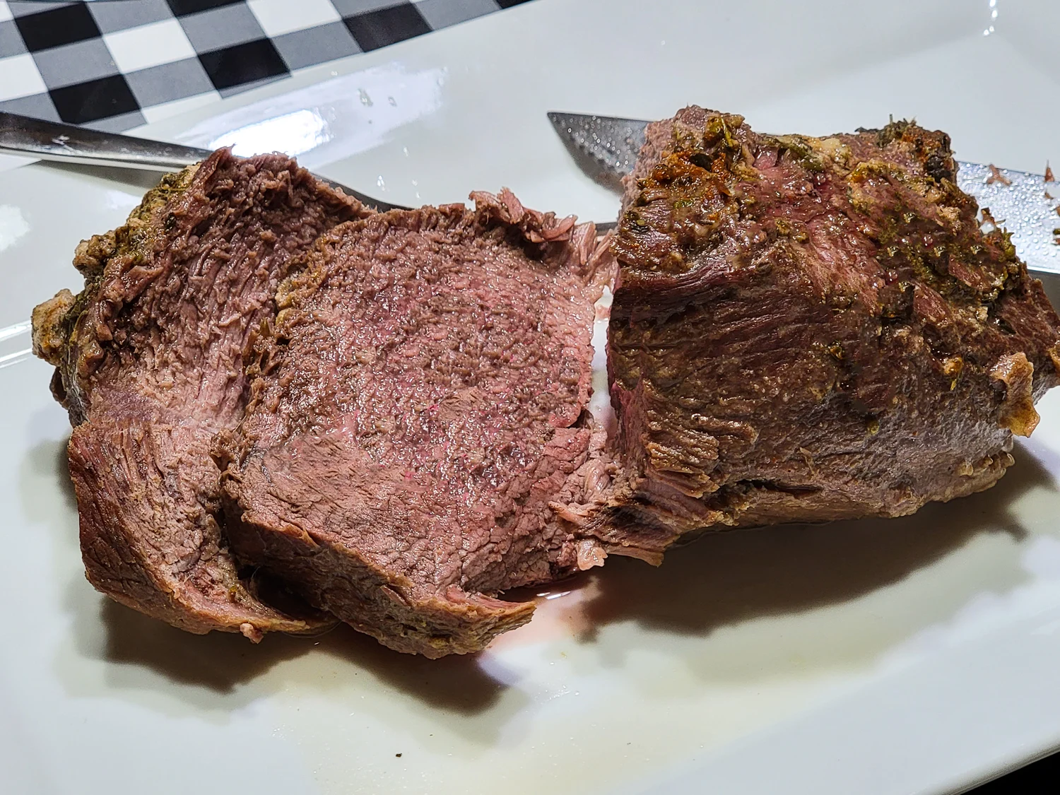 Instant Pot Roast Beef and Gravy on Plate