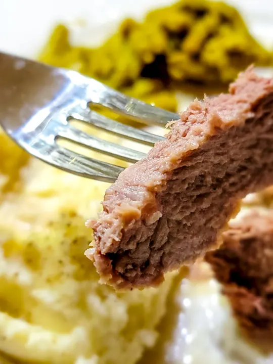 Instant Pot Roast Beef and Gravy on fork