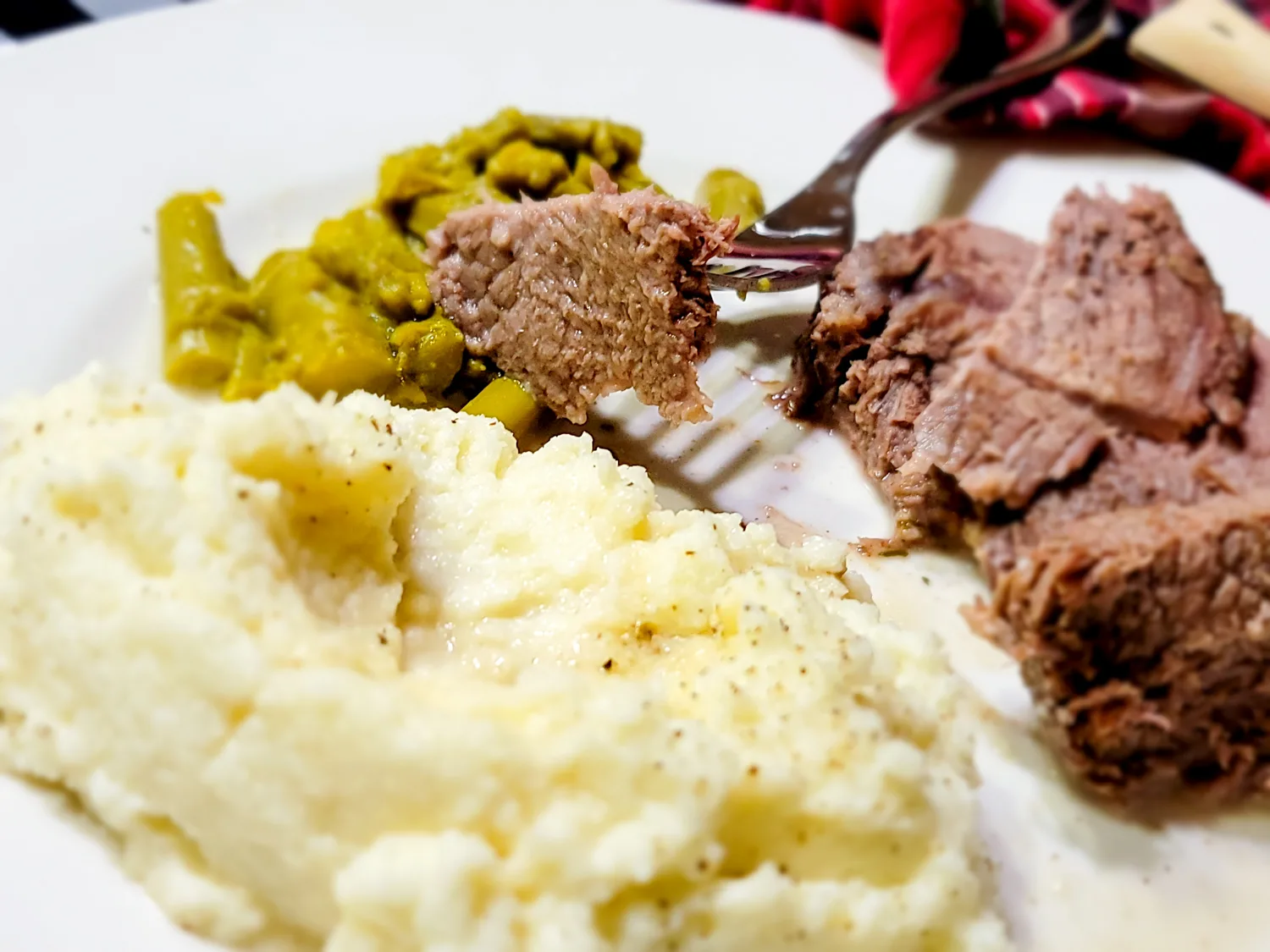 Instant Pot Roast Beef and Gravy with side dishes