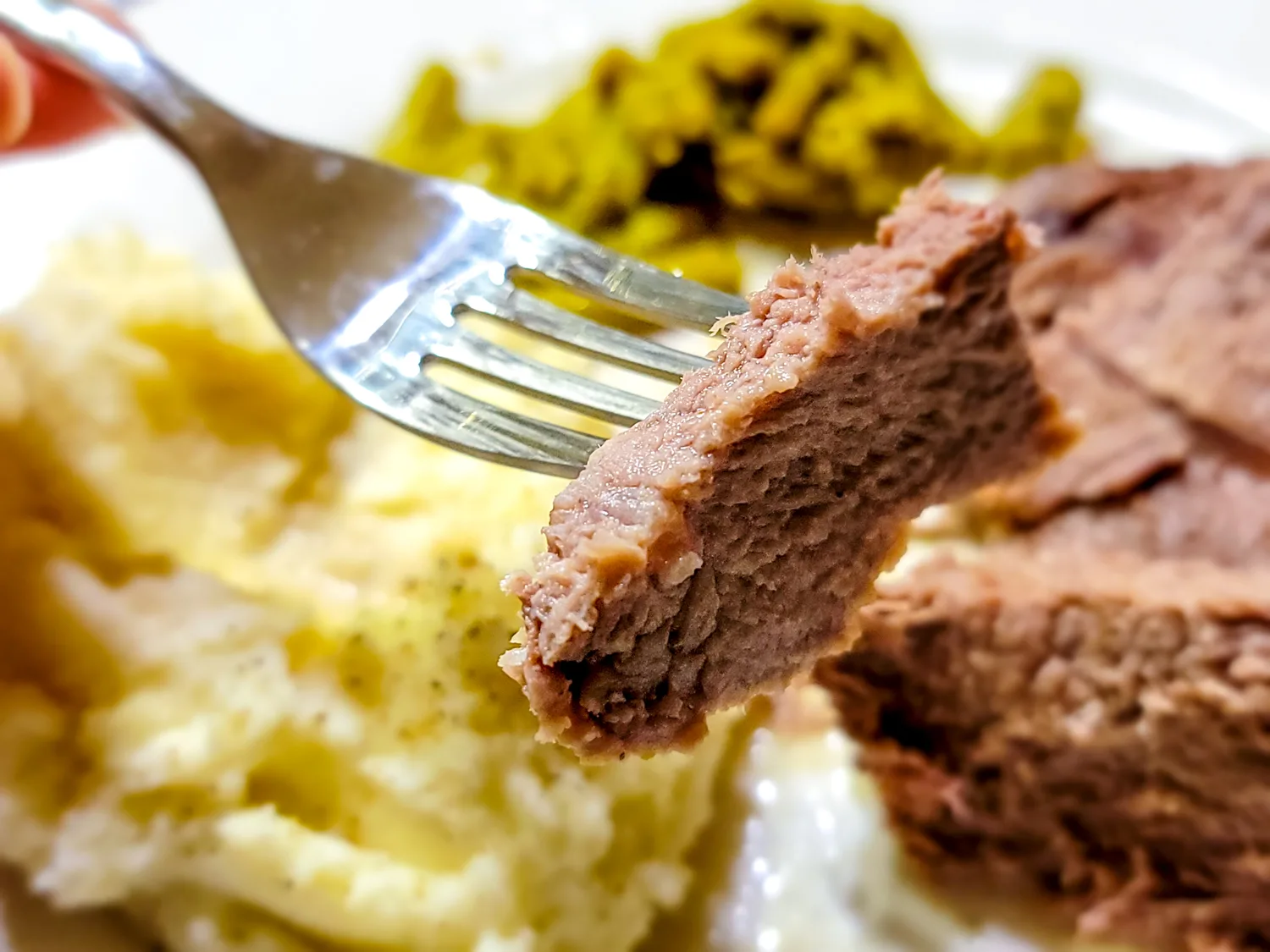 Instant Pot Roast Beef and Gravy on fork