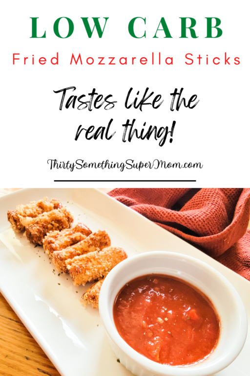 Low Carb Mozzarella Sticks Crispy Keto Recipe ThirtySomethingSuperMom