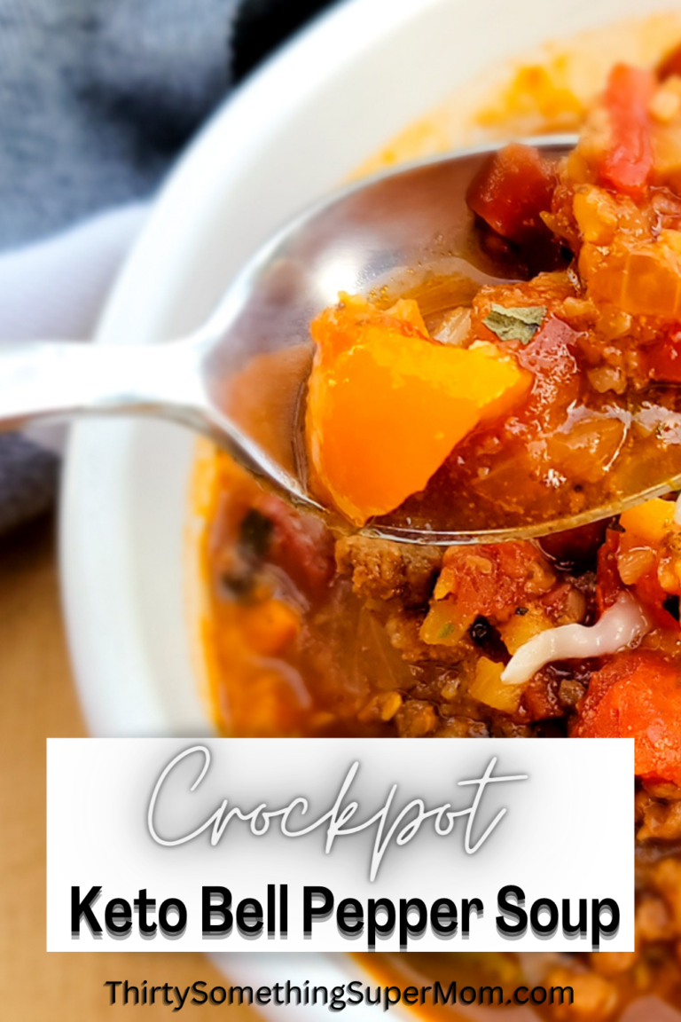 Keto Stuffed Bell Pepper Soup Crockpot ThirtySomethingSuperMom