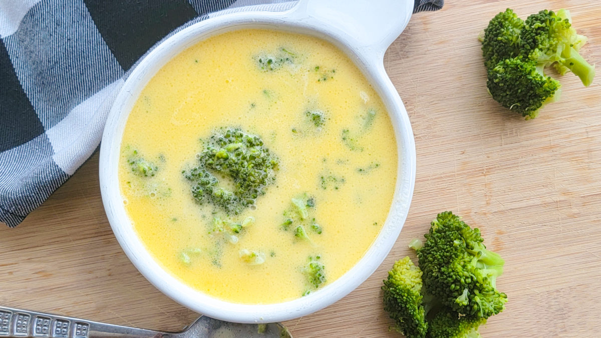 Easy Keto Broccoli Cheese Soup for One ThirtySomethingSuperMom