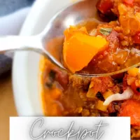 Keto stuffed bell pepper soup is a low-carb soup with ground meat, orange, and green peppers cooked in a crockpot.