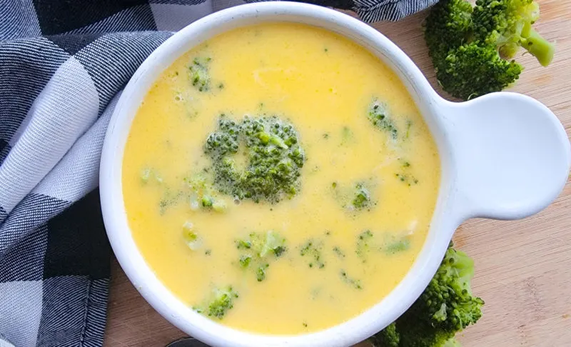 easy keto broccoli cheese soup for one