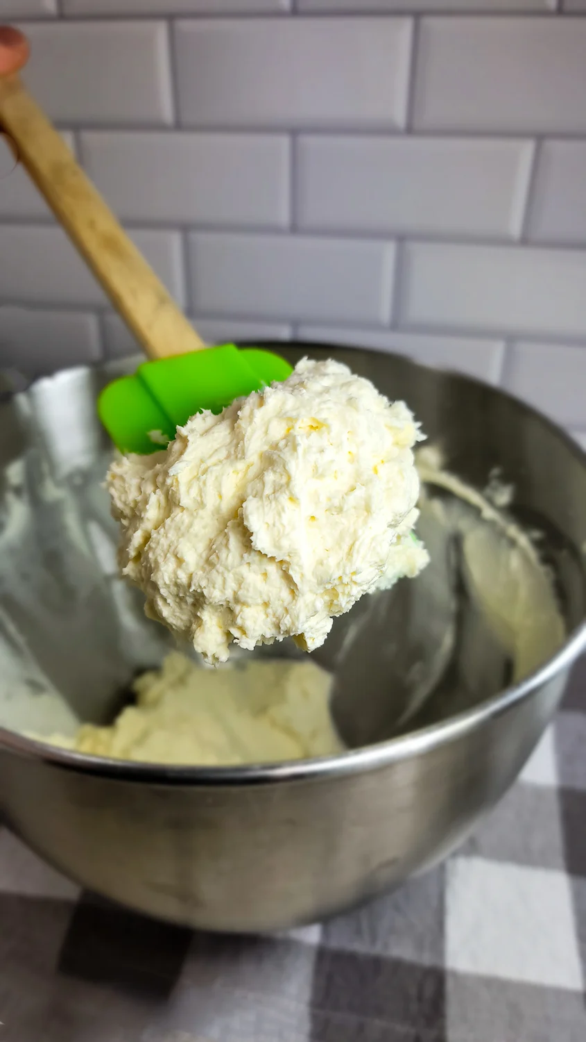 sugar free frosting in large mixing bowl.