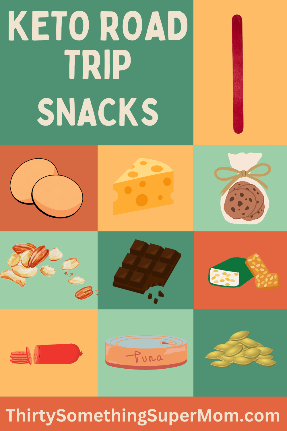Keto road trip snacks infographic. 