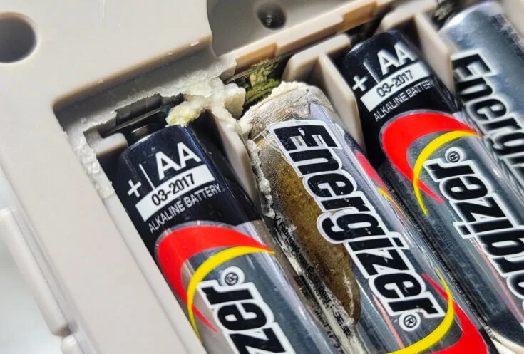 corroded batteries in toy