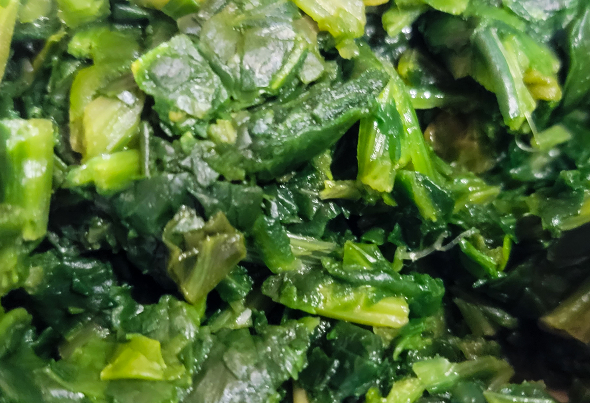 spinach in homemade grain free dog food recipe.