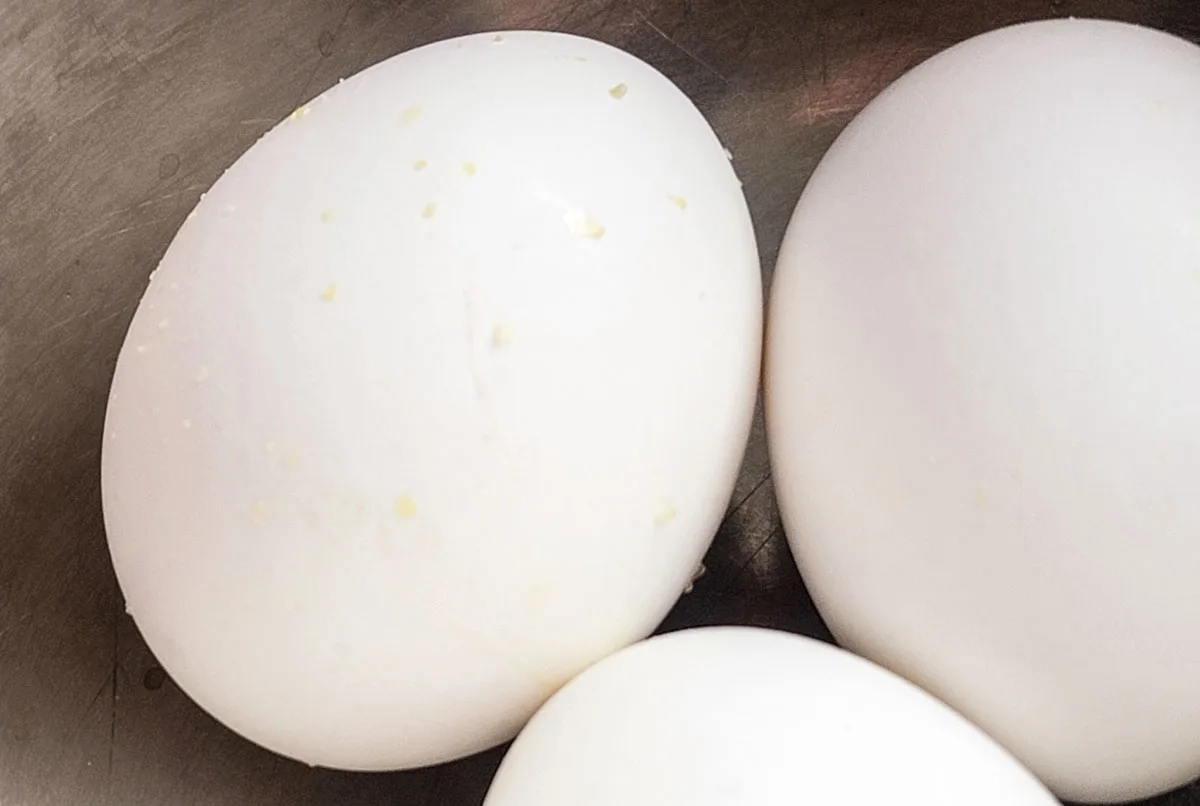brown spots on hard boiled eggs