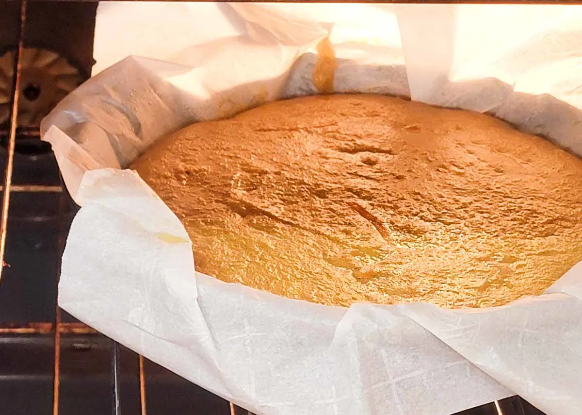 keto carrot cake recipe baking in oven