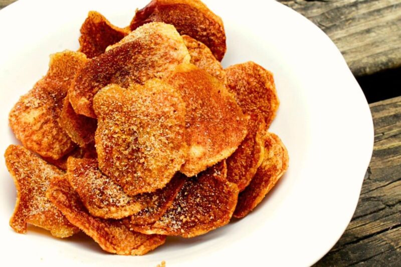 Homemade BBQ potato chips in air fryer