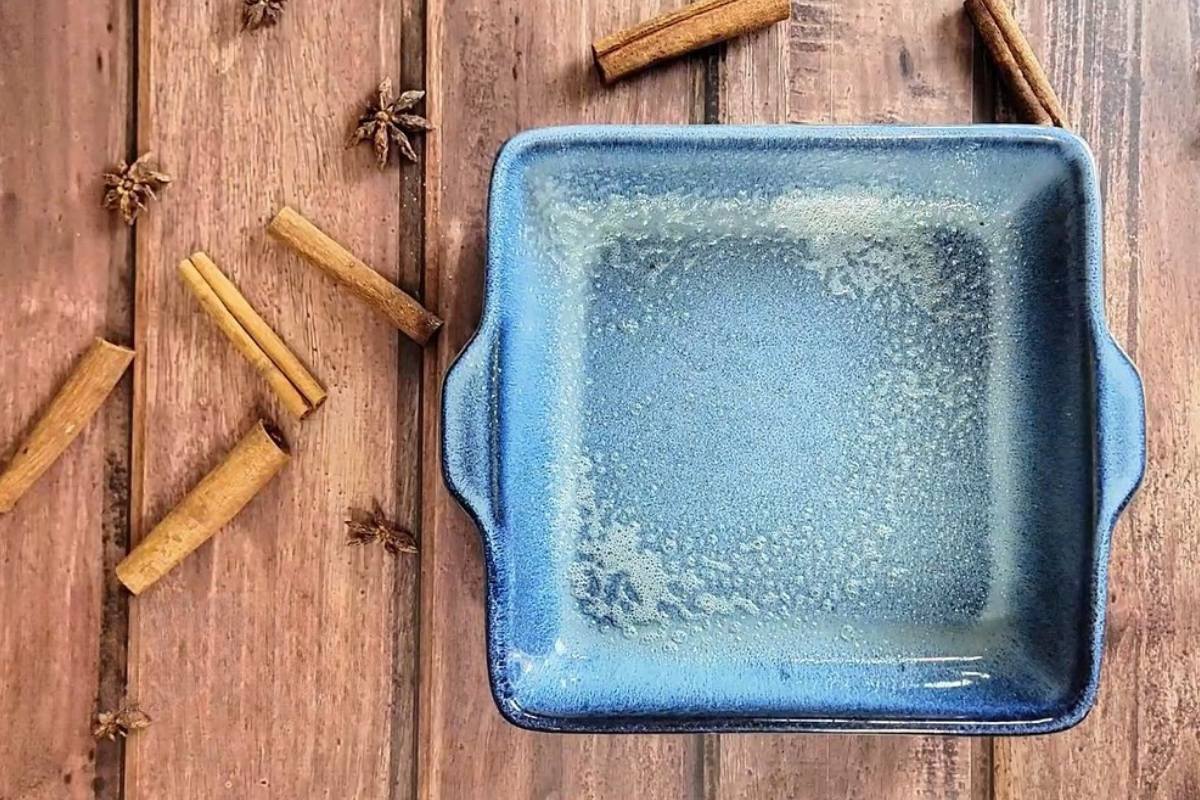 greased 9x9 baking pan